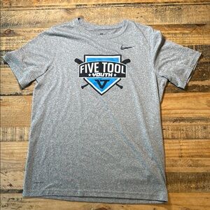 Nike Gray Five Tool Youth XL Shirt